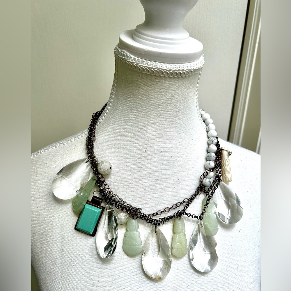 Hand-made Whimsical Multi-Color Statement Necklace “Chaos and Mercy”